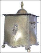 19TH CENTURY BOMBE FRONTED CUBE COAL BOX PURDONIUM