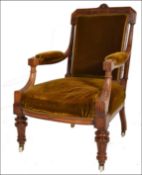 VICTORIAN 19TH CENTURY MAHOGANY LIBRARY CLUB ARMCHAIR