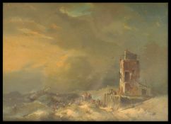 Adrianus David Hilleveld (1838-1880) A 19th century dutch school oil on board maritime painting