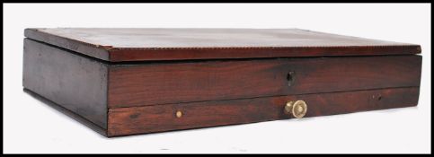 LATE 18TH CENTURY GEORGE III MAHOGANY INLAID ARTISTS BOX - PAINTBOX