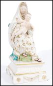 18TH CENTURY CHELSEA DERBY PORCELAIN FIGURINE MADONNA & CHILD