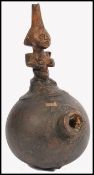 EARLY 20TH CENTURY AFRICAN CONGALESE LUBA TRIBE GOURD PIPE