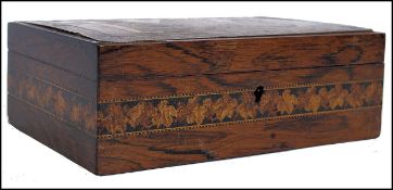 19TH CENTURY MICRO MOSAIC ROSEWOOD WORKBOX - ERIDGE CASTLE
