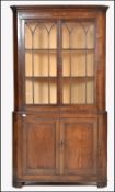19TH CENTURY LARGE OAK GEORGE III MAHOGANY CORNER CABINET BOOKCASE
