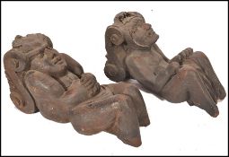 PAIR 19TH CENTURY GOTHIC ARCHITECTURAL PINE WALL BRACKET MOUNTS