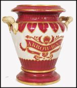 LARGE 19TH CENTURY TWIN HANDLED CHEMISTS APOTHECARY JAR ARROW ROOD