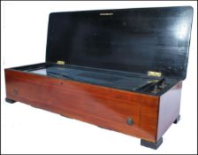 19TH CENTURY SWISS MARQUETRY INLAID ROSEWOOD MUSIC CYLINDER BOX