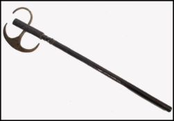 19TH CENTURY AFRICAN TRIBAL AXE WITH HARDWOOD SHAFT