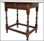 17TH CENTURY ENGLISH COUNTRY OAK LOWBOY / WRITING TABLE DESK