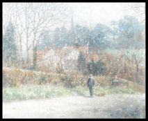 STEPHEN NORMAN (BRITISH 20TH CENTURY) RURAL LANDSCAPE OIL PAINTING