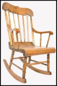 19TH CENTURY VICTORIAN CHILD'S WINDSOR ROCKING CHAIR - ARMCHAIR