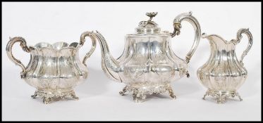 VICTORIAN SILVER HALLMARKED 3 PIECE TEA SET BY WILLIAM HUNTER LONDON