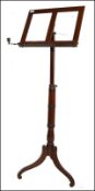 19TH CENTURY REGENCY MAHOGANY AND BRASS DUET SHEET MUSIC STAND
