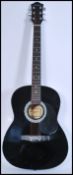 An ebonised 6 string Martin Smith full sized acoustic guitar with chromed tuning pegs, with Martin