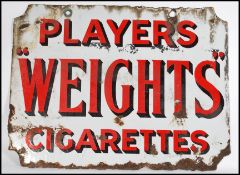 A vintage 20th Century Industrial double sided enamel advertising point of sale shop front swing