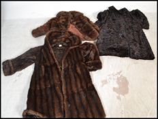 A selection of vintage retro real fur coats to include a Mono London ladies jacket, a dark full