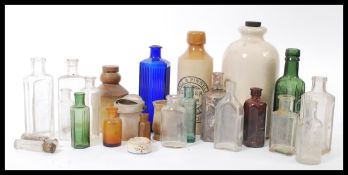 A selection of 19th century Victorian bottles to include a Shield hall 'Essence of Coffee & Chicory'