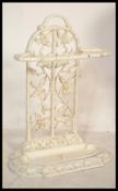 A 19th century Victorian Coalbrookdale cast iron stick stand having floral decoration with leaves