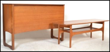 A retro 20th Century teak wood musical hi-fi entertainment sideboard unit,having a single fall front
