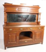 A Victorian 19th century Maple & Co solid golden oak mirror back sideboard dresser. Of large form