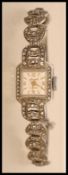 A vintage 20th century silver hallmarked Accurist Art Deco style ladies cocktail watch, Swiss made