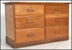 A vintage Industrial mid 20th Century oak science lab / laboratory chest of drawers / plan chest,