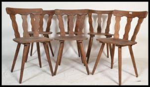 A set of six early 20th Century splat back dining