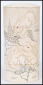 An early 20th century Japanese ivory toggle Inro having relief depiction of hares in fauna. Measures