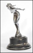 A fantastic early 20th century Art Deco chrome car mascot in the form of a maiden / spirit of