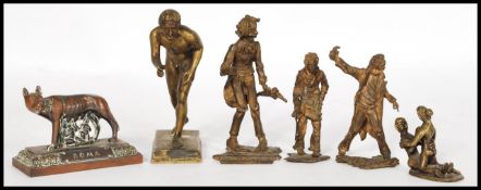 A group of 19th century and later Grand Tour bronze / brass figurines to include a Roma figurine