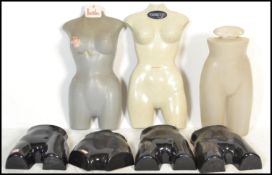 A collection of vintage 20th century shop - haberdashery table top / window display torso