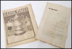 A 1932 football contract for the Blackburn Rovers football club made to Arthur Barrett reading '