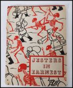 A WWII second world war book of cartoons / illustrations entitled 'Jesters In Earnest' cartoons by