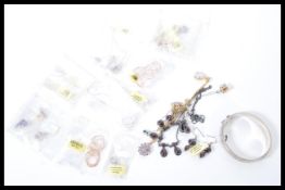 A selection of ladies jewellery to include a Birmingham Hallmarked silver bangle with floral
