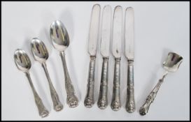 A group of 19th century matching pattern silver hallmarked Victorian and Georgian flatware to