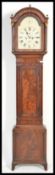 An 18th century flame mahogany Cirencester grandfather / longcase clock with a painted face a