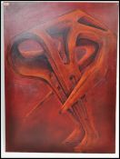 James Palmer - A large 20th Century oil on canvas abstract sculptural painting titled ' Alis ' by