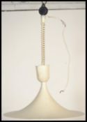 A vintage retro 20th century Scandinavian rise and fall pendant lamp light by Lyfa. The semi rise