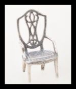 A stamped 925 silver miniature chair. Weight 3.5g.