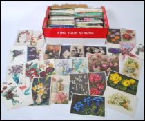 Postcards: Postcard accumulation of Flowers x600/700. Vintage to modern floral cards.