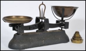 A pair of of vintage early 20th century local interest shop scales, from Parnall & Sons Bristol,