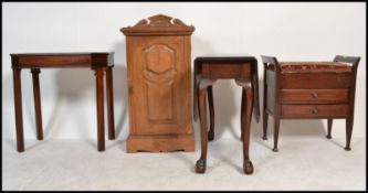 A collection of furniture to include a late 19th century walnut pot cupboard, an Edwardian