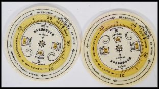 A pair of vintage early 20th century Negretti & Zambra London Pocket Forecaster complete in original