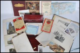 A selection of vintage 20th century art / illustration related ephemera to include a folio full of