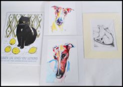 A selection of 20th century animal related prints to include 'Who Said Treats' by M. Ramshaw