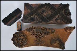A group of large unusual printers blocks dating from the 18th / 19th century having decorative