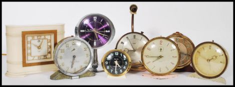 A group of vintage retro 20th century alarm clocks to include Big Ben repeater, Baby Ben, Kuntz,