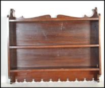 A Victorian 19th century good set of wall mounted solid mahogany wall shelves - bookcase having