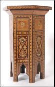 An early 20th century Damascan low  merchants / traders side table of hexagonal form with inlaid