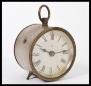 A 19th century American barrel clock stamped for 1878. The white enamel face having a Roman